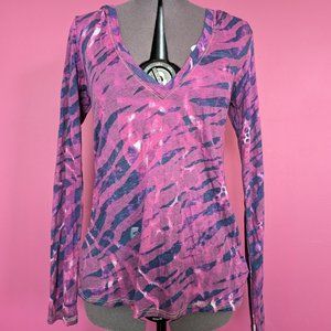 Erge Karen Hooded Top in Fuchsia Zebra XS